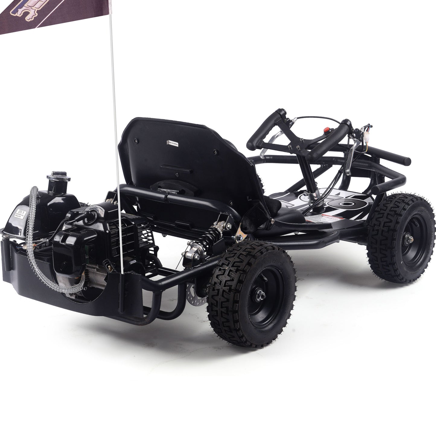 MotoTec Sandman Kids Gas Powered 52cc Go Kart Black