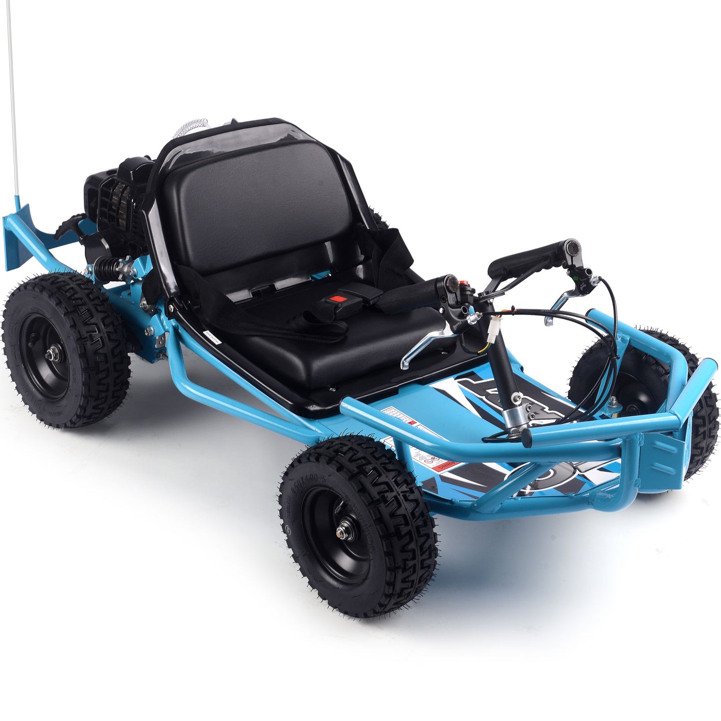 MotoTec Sandman Kids Gas Powered 52cc Go Kart Blue