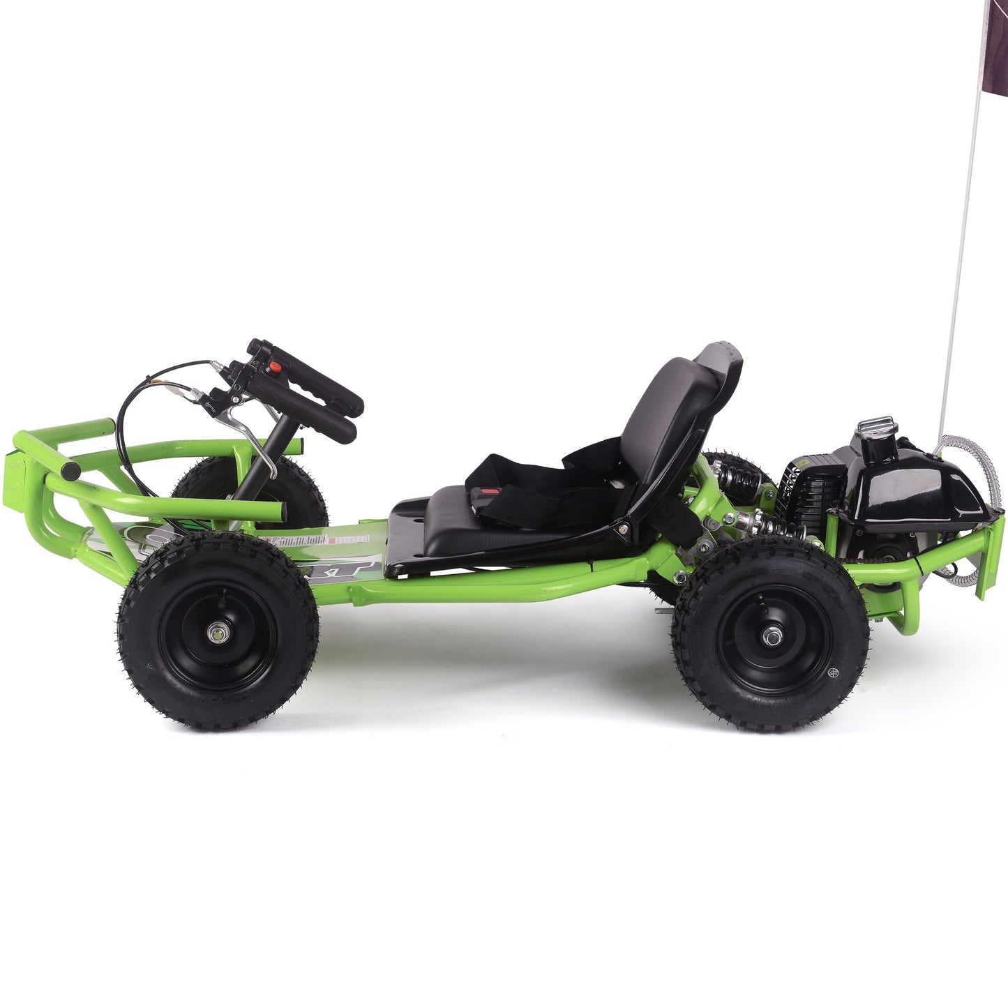 MotoTec Sandman Kids Gas Powered 52cc Go Kart Green