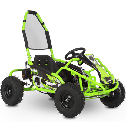 MotoTec Mud Monster Kids Gas Powered 98cc Go Kart Full Suspension Green